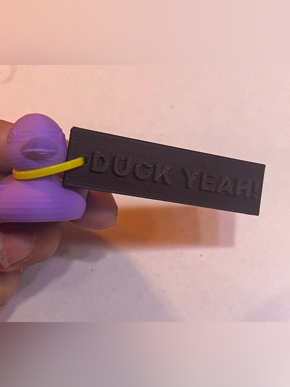 Purple duck Jeep ducks Embossed Black DUCK YEAH Key Tag